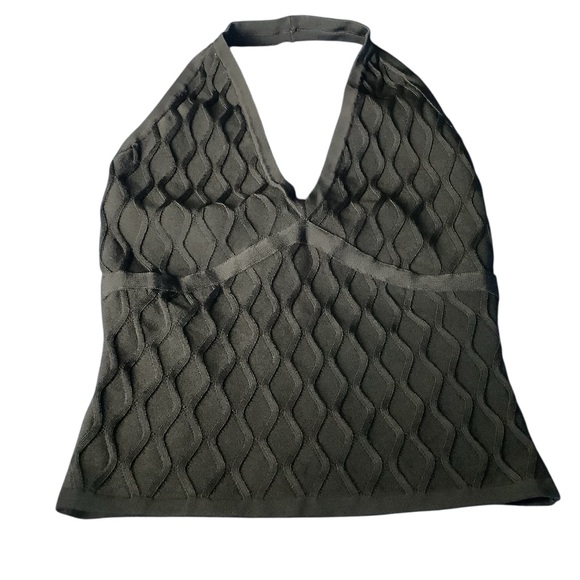 NWT GUESS Textured Halter Top Black Women’s size XS - Picture 1 of 9